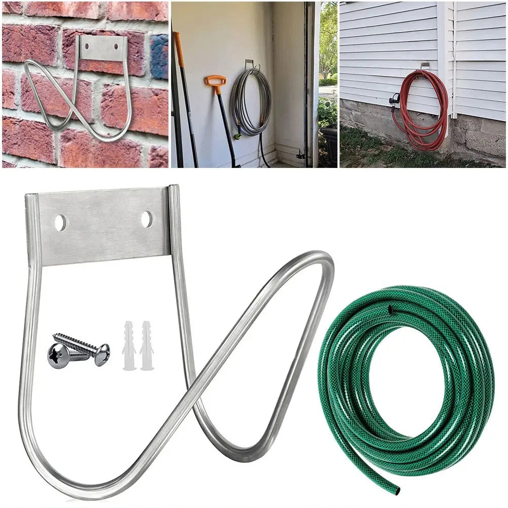 Stainless Steel Garden Hose Hanger Wall Mount Water Hose Holder Heavy Duty Hose Hook for Garden Garage Or Yard Storage Accessory Oasis Select