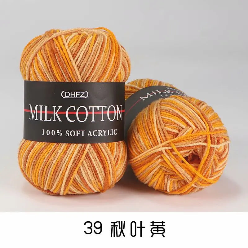 DIY Three Strands Graded Section Dyed Wool Medium Fine Cotton Thread