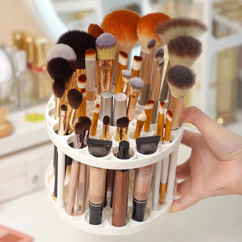 45 Hole Makeup Brush Storage Rack Brush Storage Box Detachable And Washable Circular Makeup Brush Holder Pen Holder Oasis Select