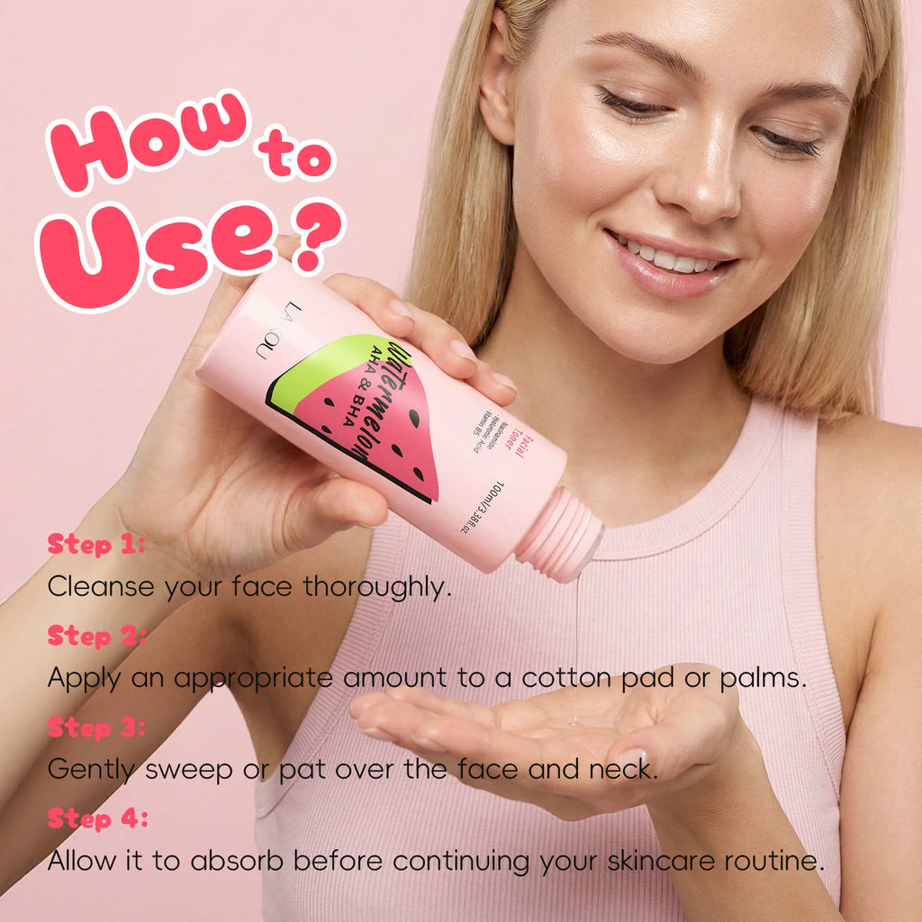 LAIKOU Watermelon Toner, AHA BHA Pore Care, Hydrating Refreshing Facial Toner, Moisturizing Soothing Skin Toner Oasis Select
