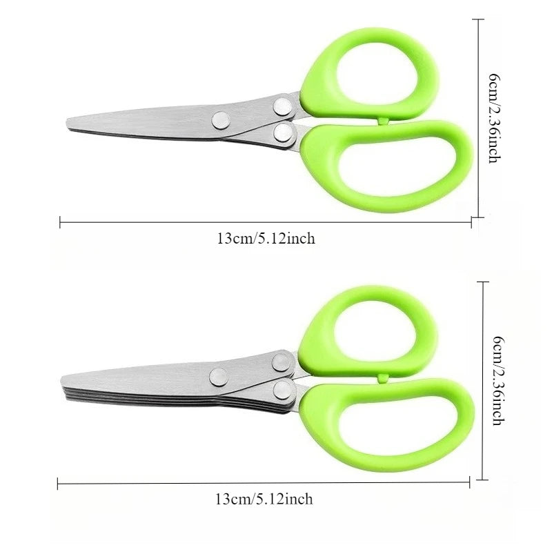 3/5 Layer Kitchen Scissors Multi Functional Stainless Steel for Pepper Scallion Laver Cutting Chopping Cooking ToolS Oasis Select