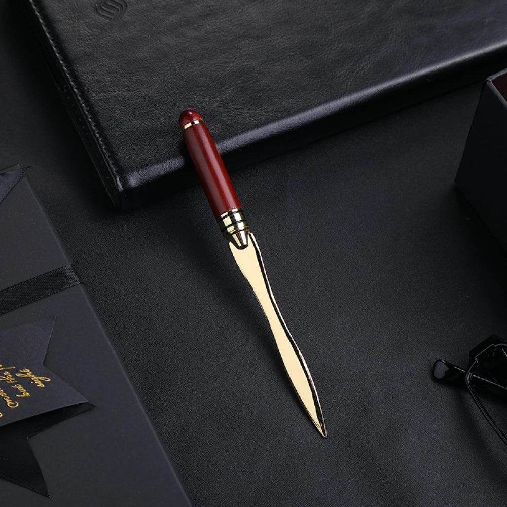 1pc exquisite mahogany letter opener, wooden letter opener for opening envelope, office gift gift letter cutting knife Oasis Select letter opener