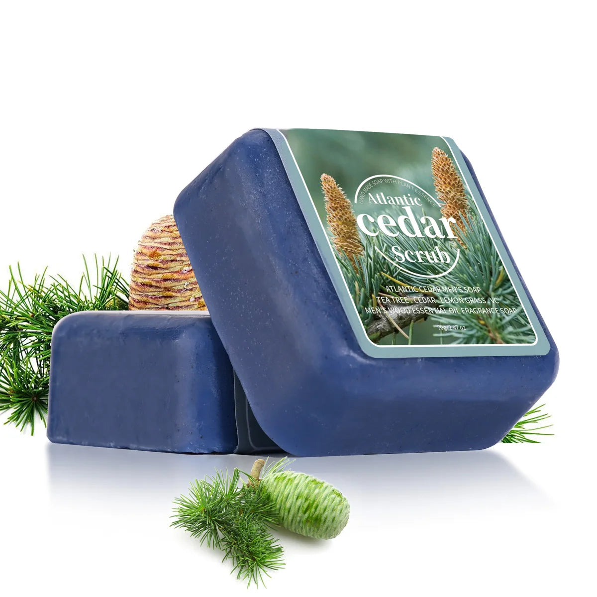 Atlantic Cedar Men's Essential Oil Handmade Soap – 70g Bar