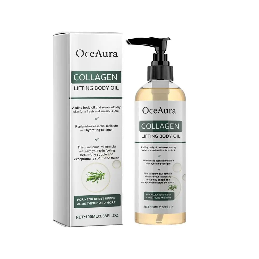Oceaura Collagen Body Oil Tighten Skin Elasticity Rosemary Deeply Hydrating and Nourishing Body Smooth Body Oil& Ball Essence Oasis Select Body Oil