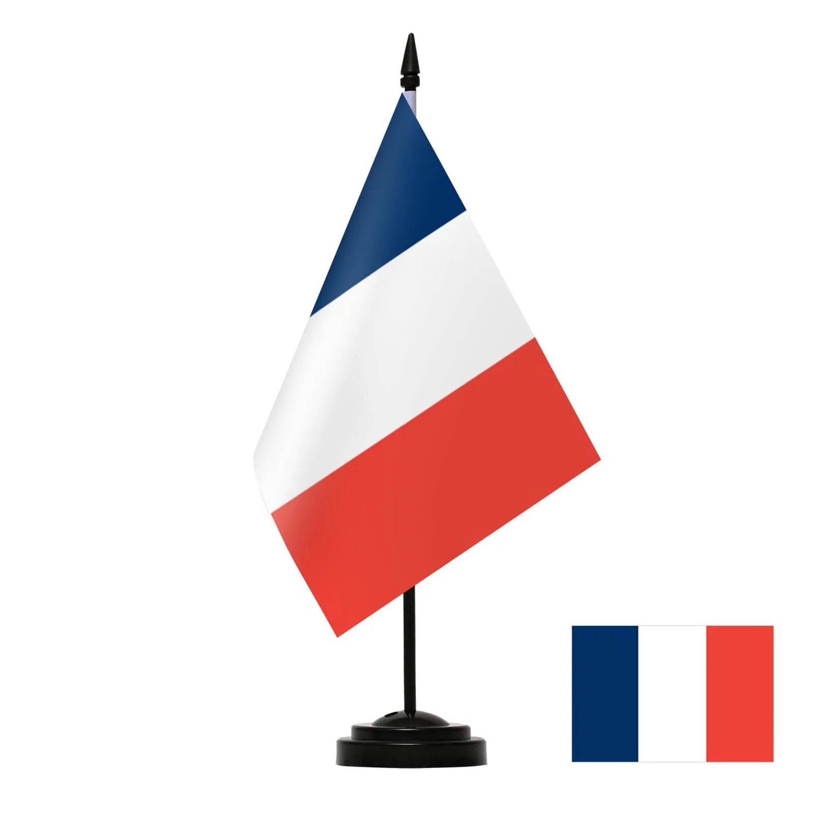 French Flag Table Stand – 14x21cm Desk Flag of France Desk Table Flag Oasis Select 1PC One Size