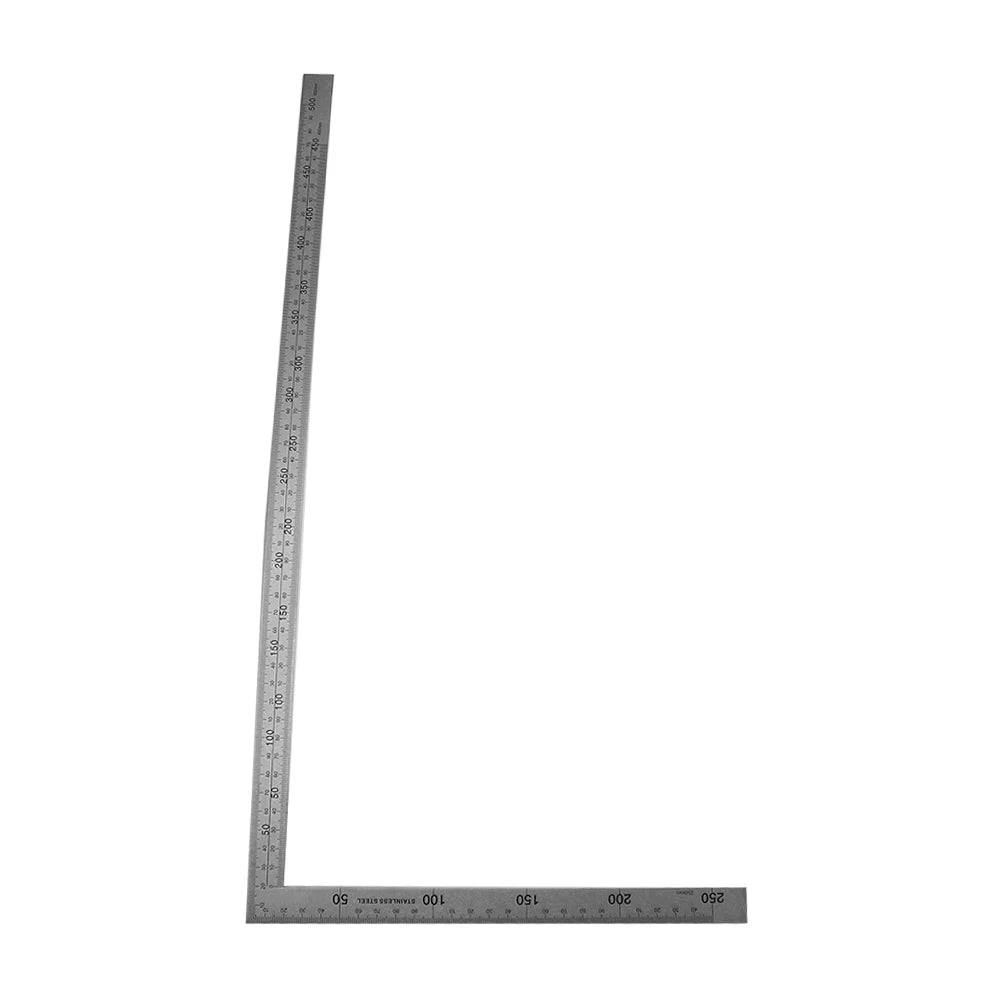 Stainless Steel L Shape Ruler Double Sided Ruler Measuring Tool Metal Straight 90 Degree Angle Ruler for Office School Supplies Oasis Select 25x50cm