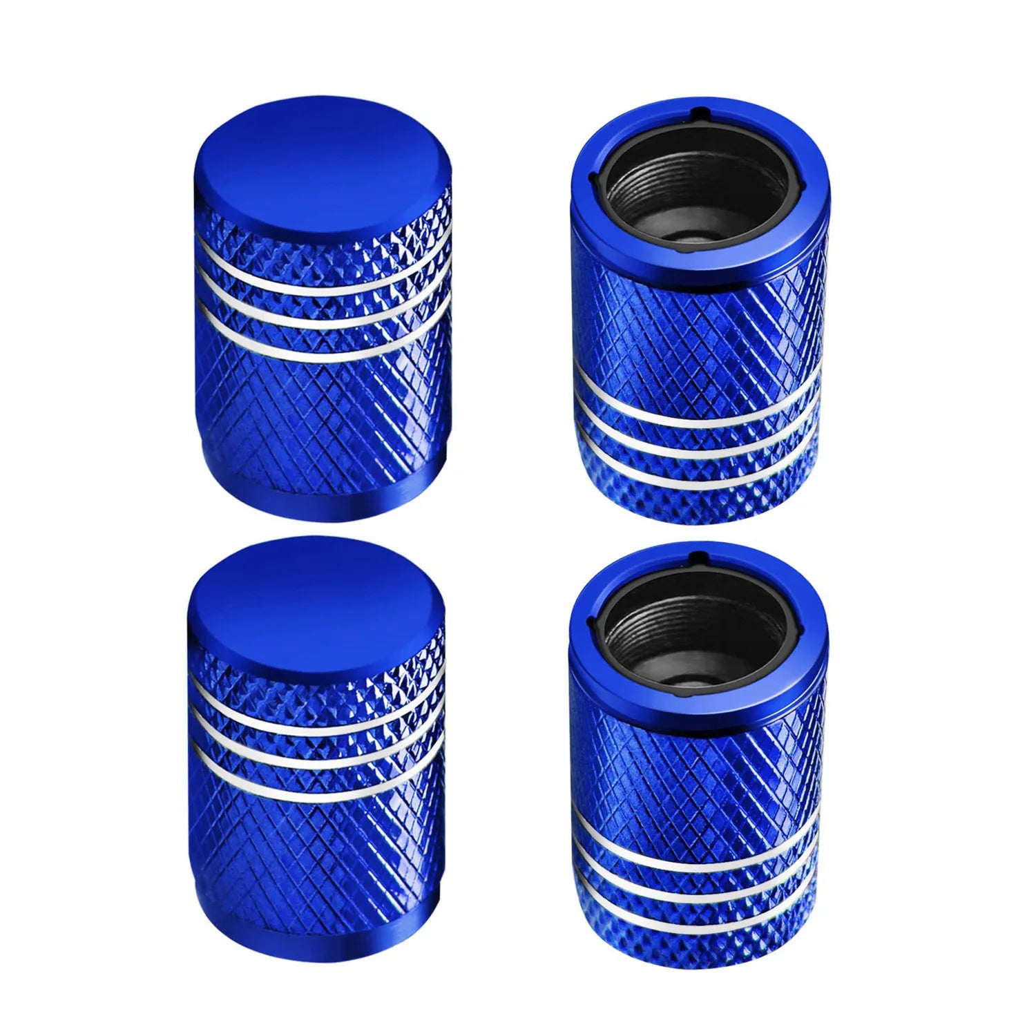 Tire Valve Stem Cap Cover - (4 Pack) Tire Air Caps Metal with Plastic Liner Corrosion Resistant Leak-Proof for Car Motorcycle Oasis Select blue 4pcs