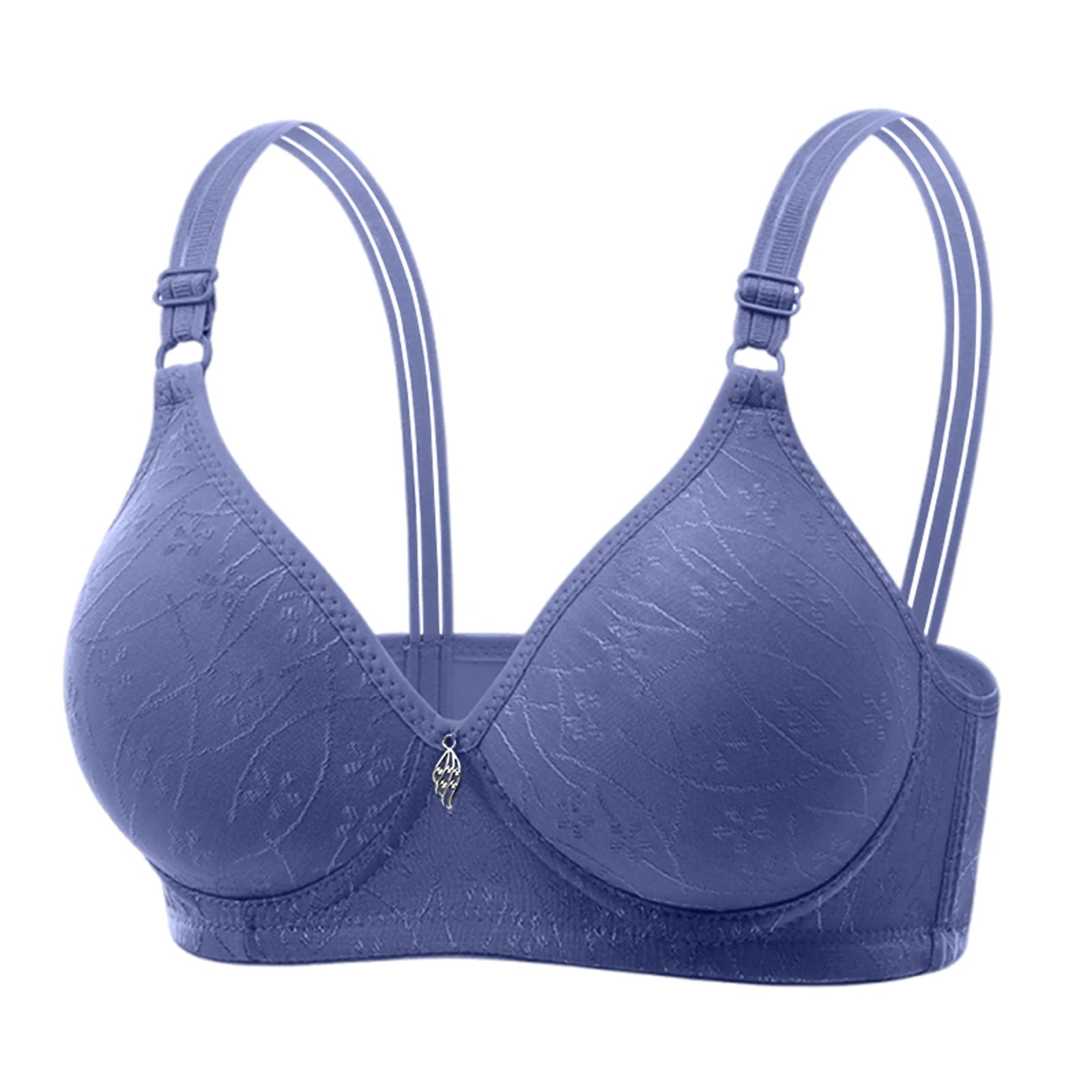 Traditional Style Women's Bra with Bamboo Charcoal Inner Cup Thin Molded Cup for Middle-Aged And Elderly Comfortable Underwear Oasis Select Blue 36