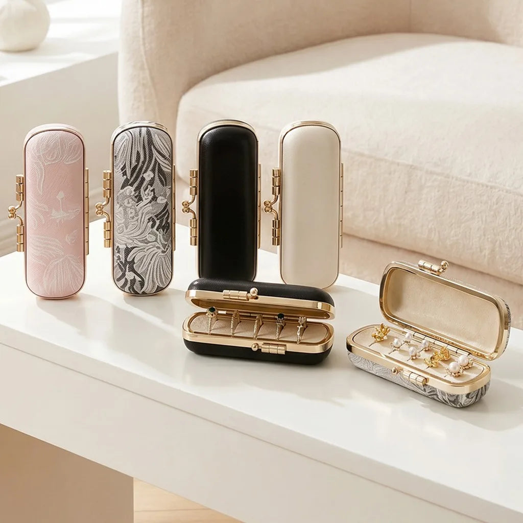 Mini PU Leather Ring Box | 5-Slot Travel Jewelry Organizer