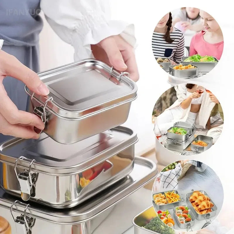 Stainless Steel Bento Box – Leakproof Lunch Box with Clips Stainless Lunch Box Oasis Select
