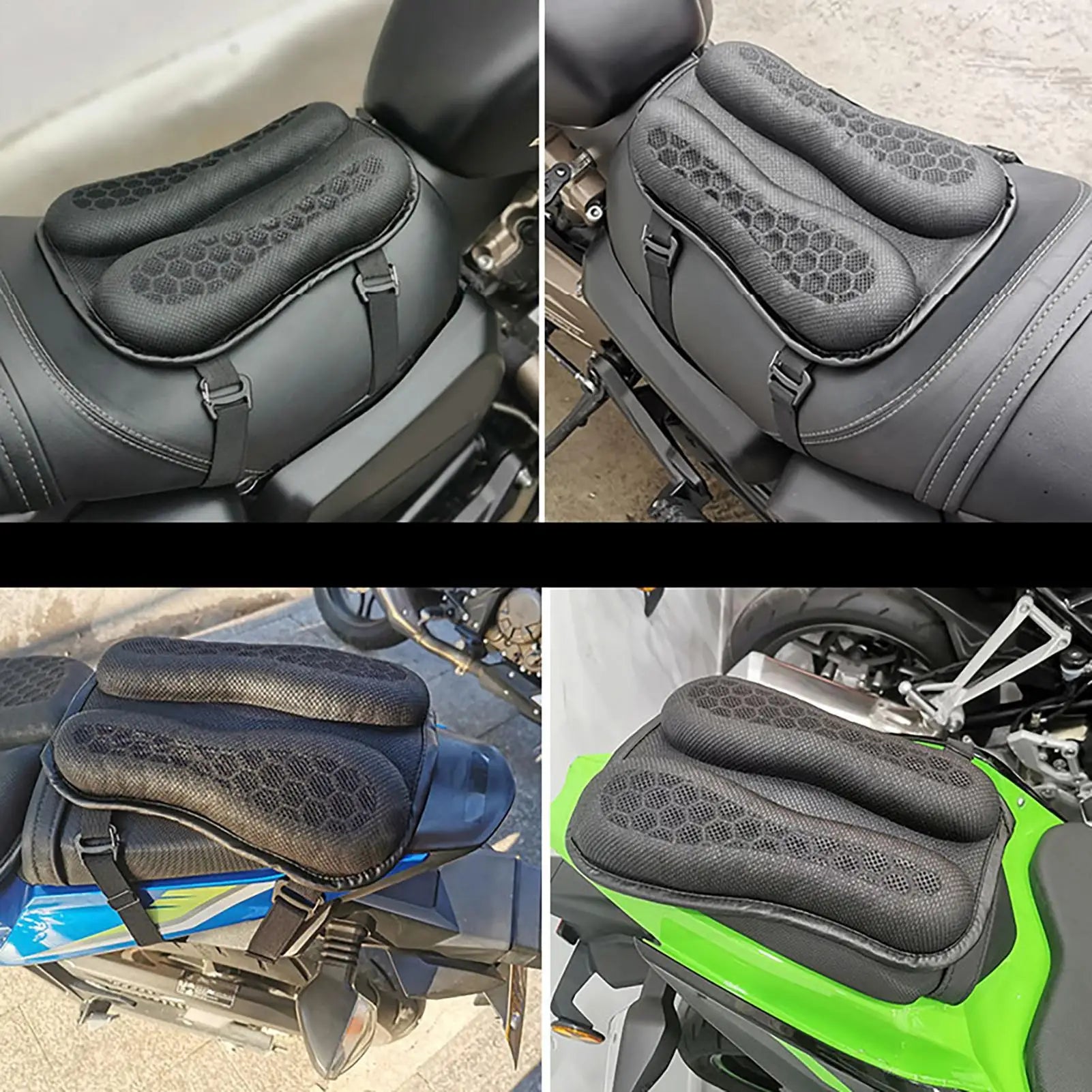 Motorcycle Gel Seat Cushion 3D Honeycomb Structure Shock Breathable Motorcycle Gel Seat Pad Gel Foldable Cushion For Seat Oasis Select