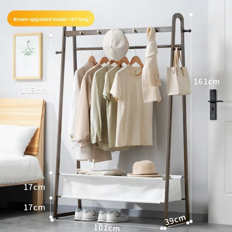 Hanging clothes shelves are placed at the end of the bedroom bed, and clothes artifacts are placed at night Oasis Select BD Walnut 101 Long