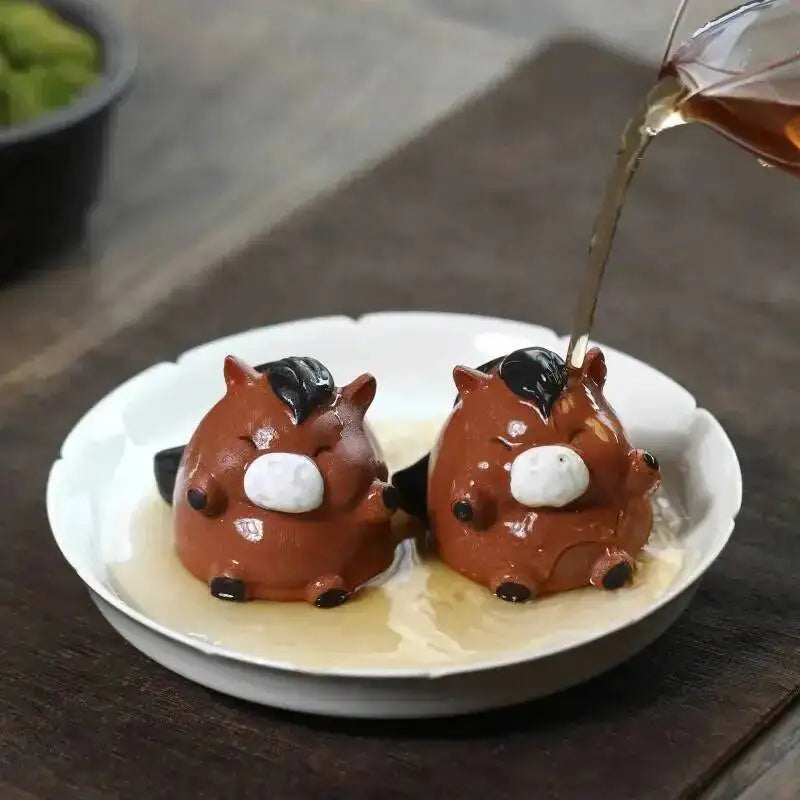 Purple Clay Horse Tea Pet Fun Tea Play Home Tea Art Ornament Kung Fu Tea Pet Чайные Украшения Oasis Select