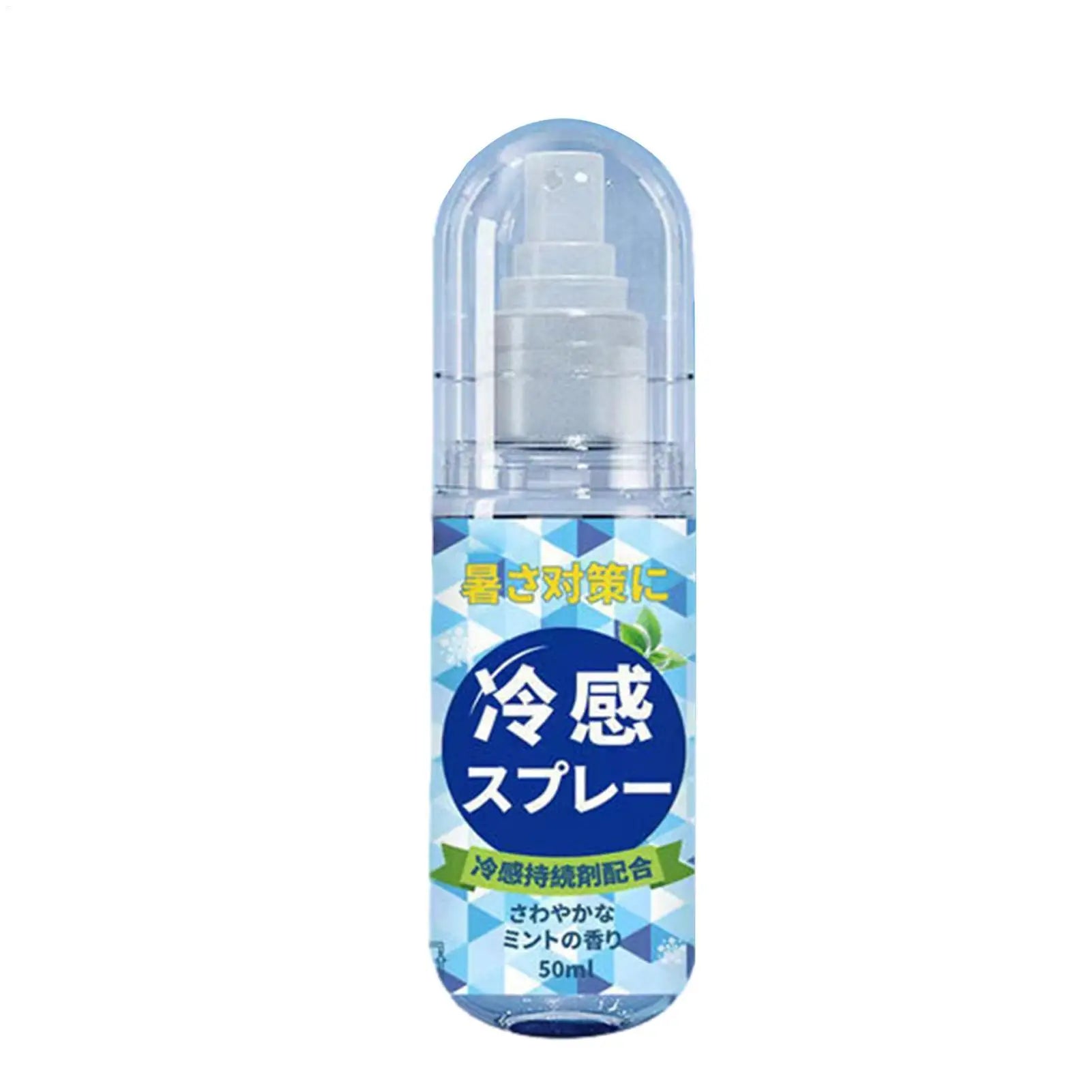 50ml Summer Cooling Spray Portable Ice Feeling Clothing Training Relief Long-lasting Hydrating Cool Spray For Face& Body Bottle Oasis Select
