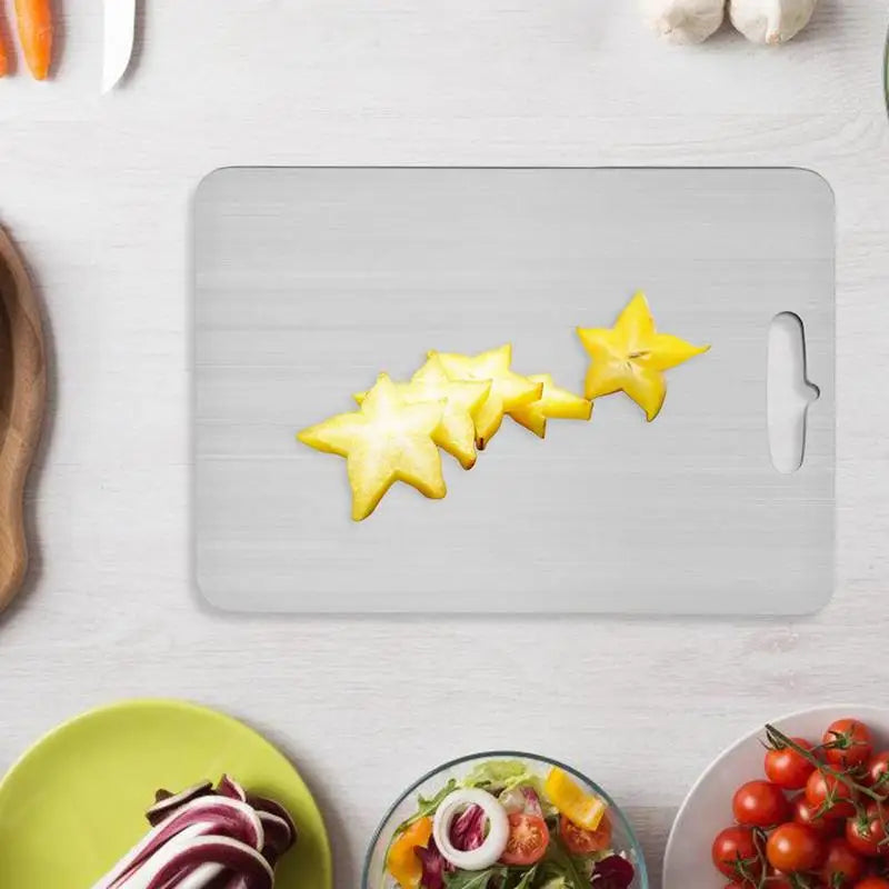 Cutting Board Double-Sided Metal Cutting Board Easy Grip Baking Board for Countertop Kitchen Tool for Meat Fruits Vegetables Oasis Select