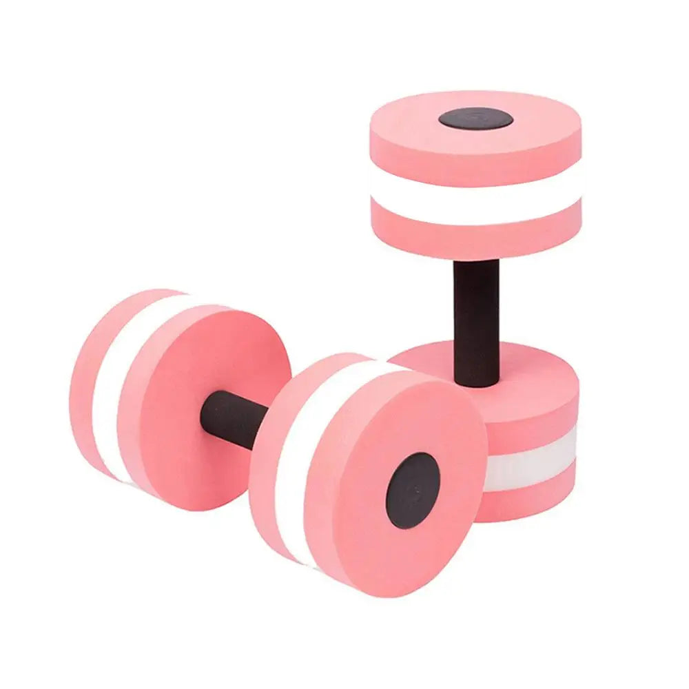 2pcs EVA Water Foam Floating Dumbbell Swimming Pool Water Weight Aerobics Automatic Float Aquatic Barbell Swim Fitness Dumbbell Oasis Select Pink