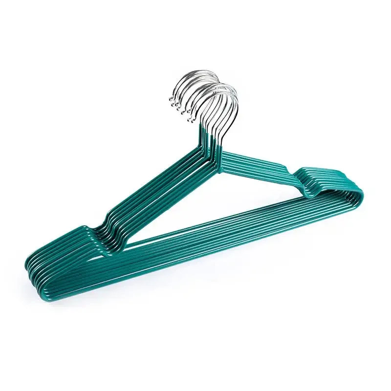 10pcs I KNOW Custom Color Waterproof 10PCS PVC Hanger 40CM Household Non-slip High Quality Metal PVC Colorful Clothes Hanger Oasis Select