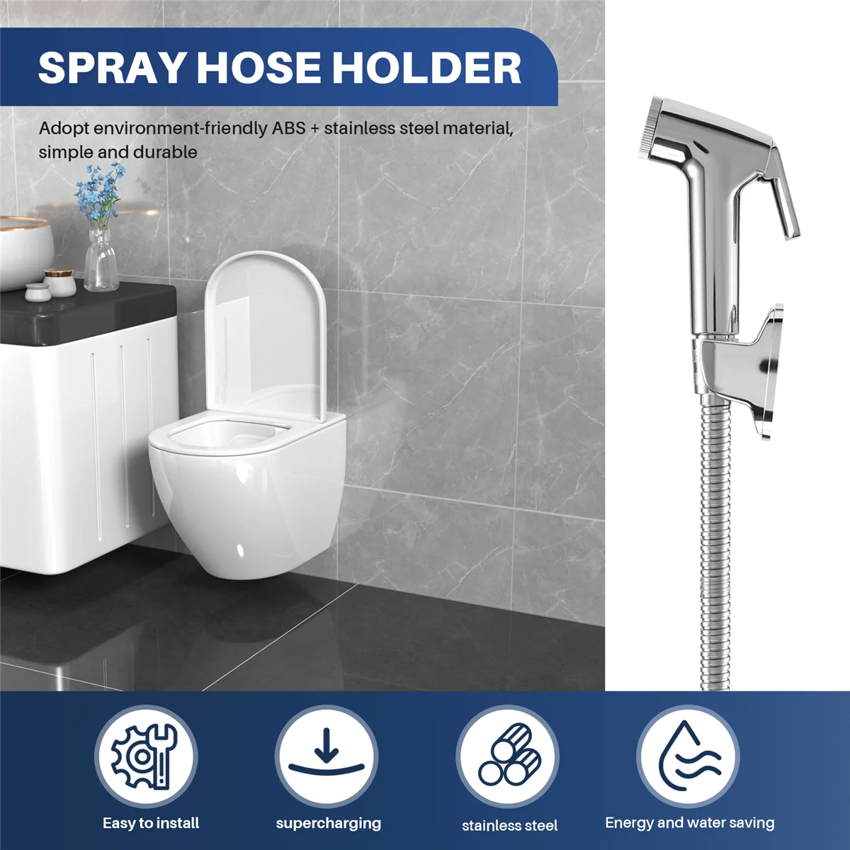 Toilet Bathroom Hand Held Handheld Sprayer Shower Bidet Spray Hose Holder Oasis Select