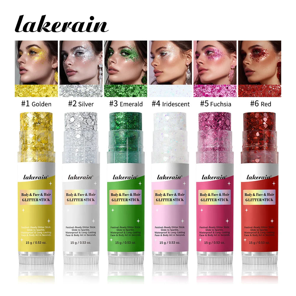 Body Glitter Sequin Stick Gel Texture Long-Lasting Dazzling Smudge-Proof Rich Sparkling Glitter Body Art for Party Stage Makeup Oasis Select