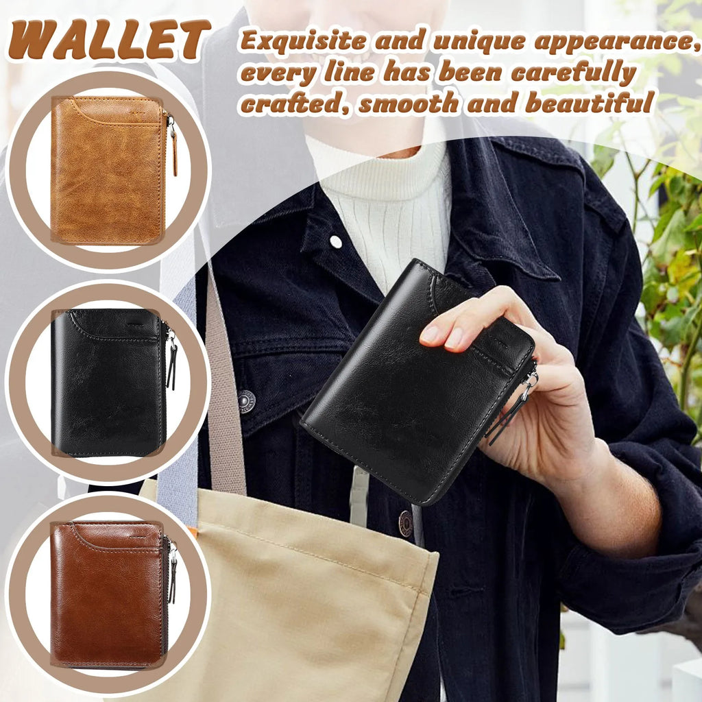 Men's RFID Bifold Wallet – Slim PU Leather Multi-Card Holder Men's Bifold Wallet Oasis Select