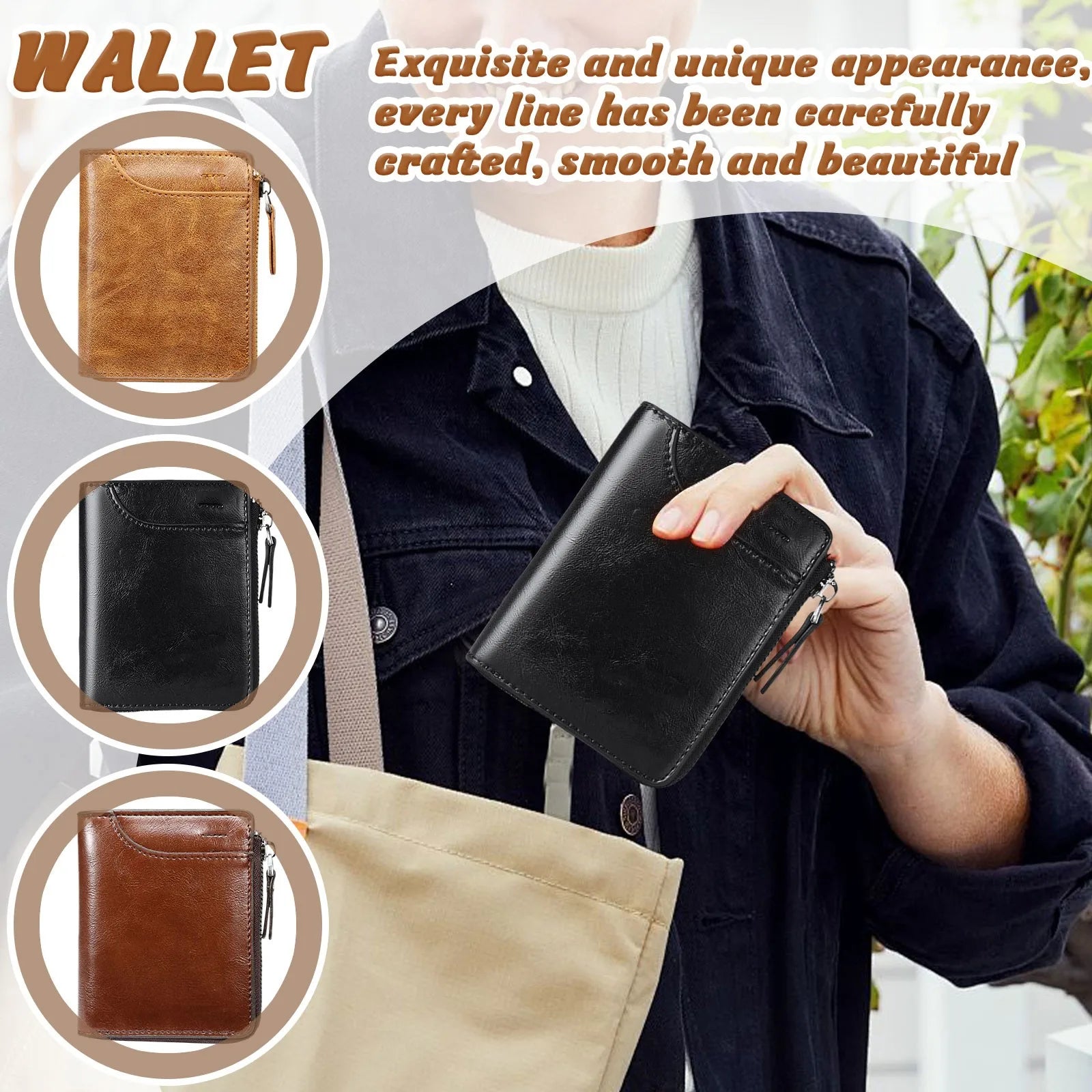 Men's RFID Bifold Wallet – Slim PU Leather Multi-Card Holder Men's Bifold Wallet Oasis Select