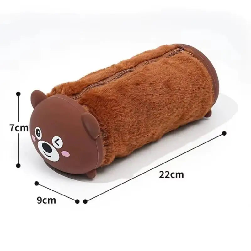 Cute Cartoon Plush Pencil Case Multi-function Storage Large-capacity Stationery Box Cosmetic Bag Oasis Select A2