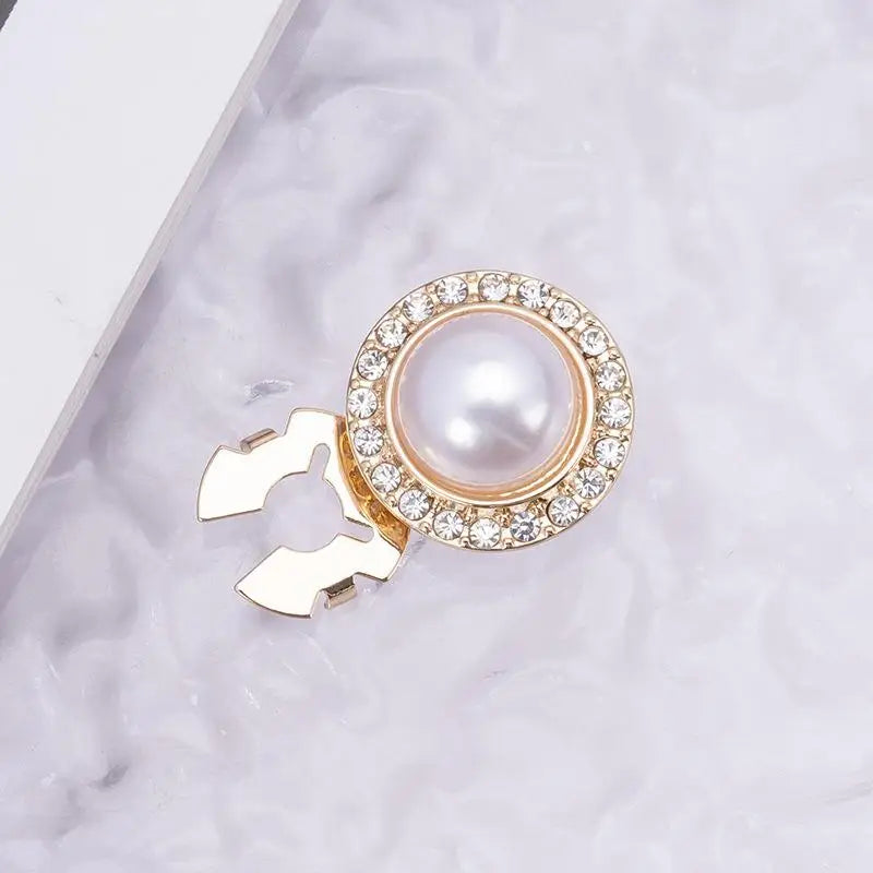 Crystal Pearl Clip-On Button Covers | DIY Shirt & Blouse Decor Decorative Button Covers Oasis Select D