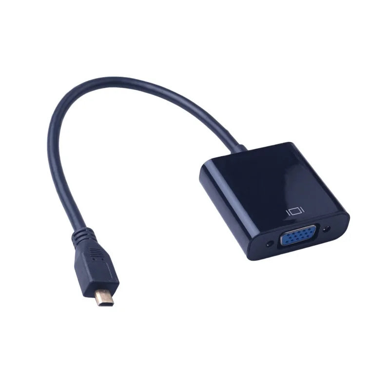 Micro HDMI to VGA Connector Adapter Micro HDMI Male to VGA Female Video cable Converter Adapter for Laptop Projector HDTV Cable Oasis Select