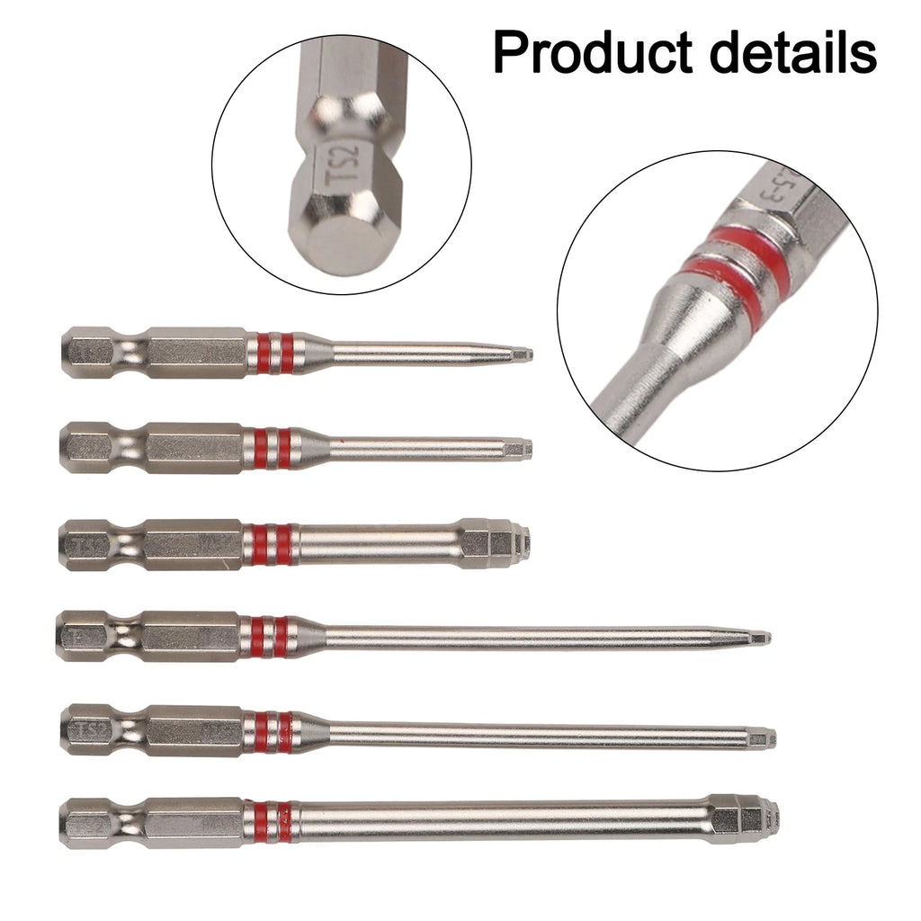 6pcs Electric Screwdriver Bits Premium Hex Shank Driver Bits Set Pagoda-Shaped Design Multi-Size ﻿for Electric Drills And Wrench Oasis Select