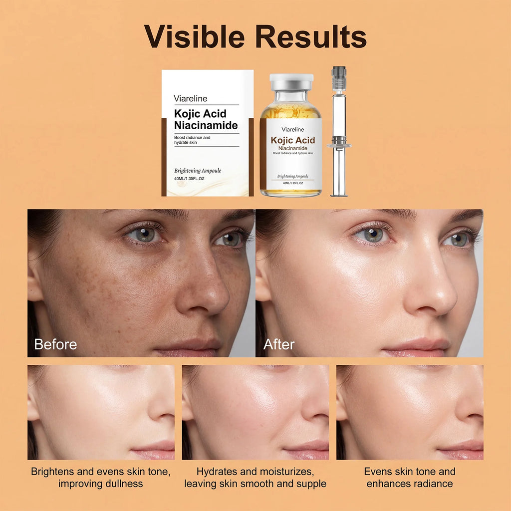 Niacinamide Brightening Ampoule Serum Face Hydrating Even Tone Nourishing Brightening Essence Kojic Acid Dark Spot Corrector Oasis Select