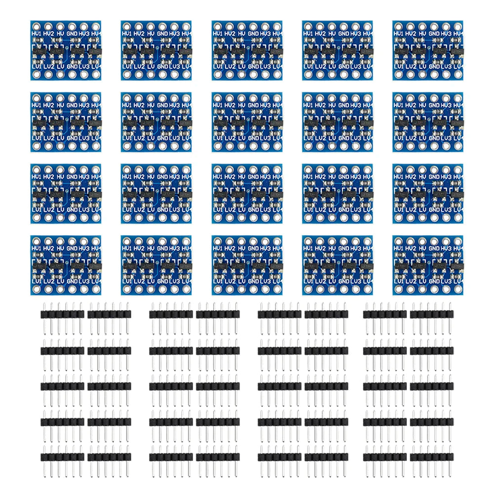 1-10Pcs 4 Channels IIC I2C Logic Level Switching Shifter Bi-Directional Module Safely Steps Down 3.V to 5V Converter for Arduin Oasis Select 20pcs