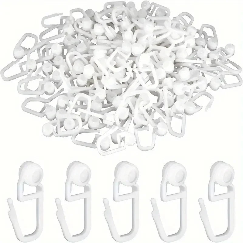 50pcs Nano Silent Curtain Pulley AccessoriesCurtain Track Hooks Curtains for Living Room Blinds for Bedroom Classic Clip Style Oasis Select 50pcs