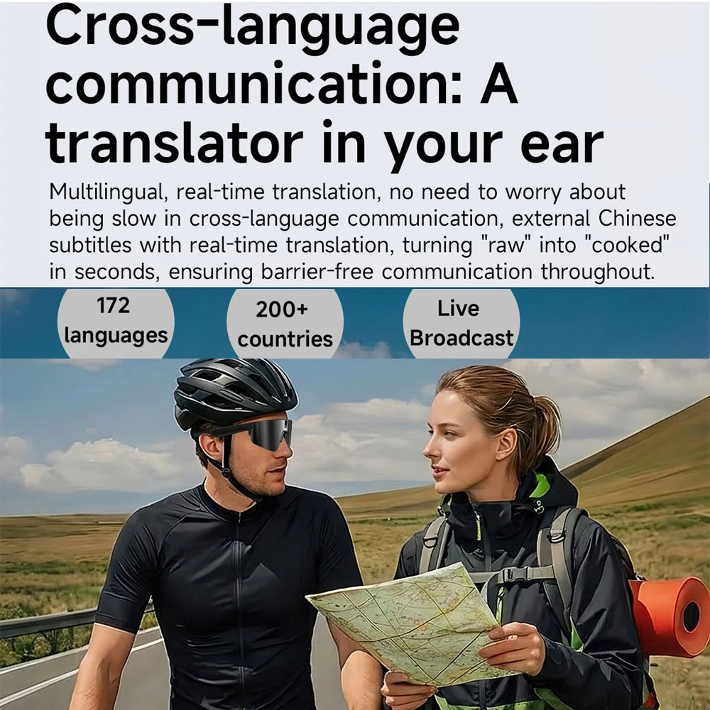 Cycling AI Smart Glasses 4K HD 800W Camera Bluetooth Call Translation Anti-shake Sunglasses Men Women Anit UV Waterproof Music Oasis Select