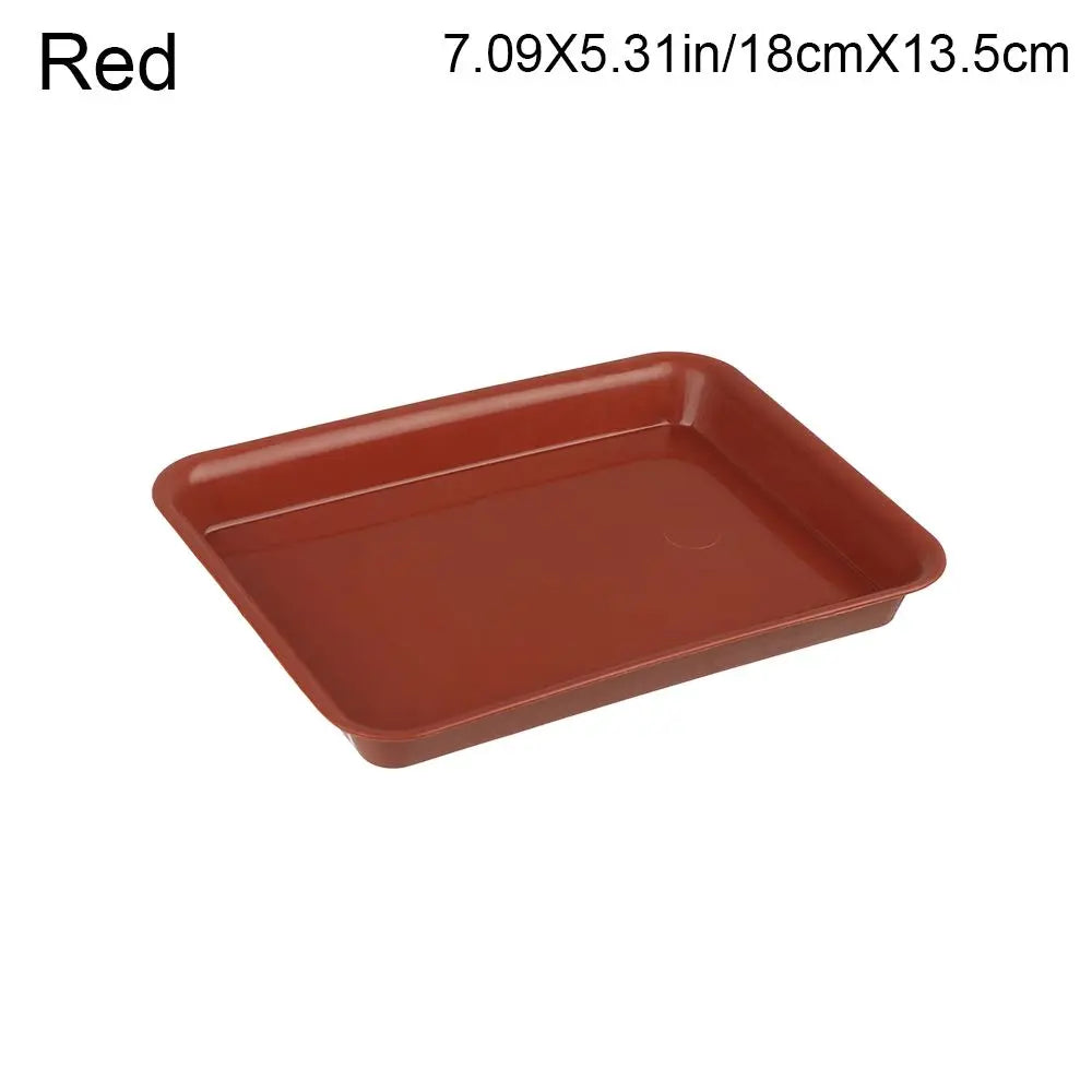 1PC Saucers Indoor Outdoor Flower Pot Plant Saucer Drip Trays Plastic Tray Rectangle Oasis Select Red-18cmX13.5cm