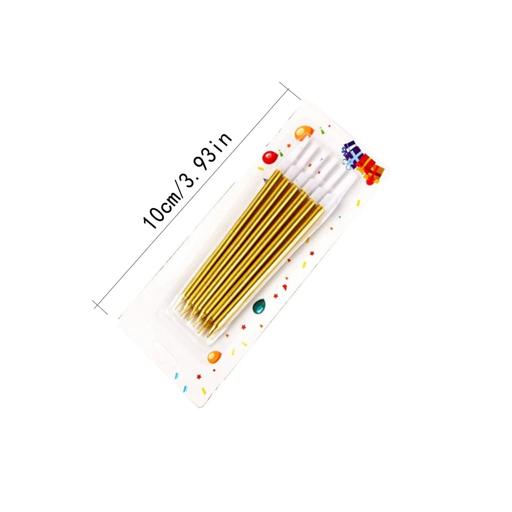 6pcs Metal Gold Silver Birthday Candles DIY Colorful Cake DecorasWedding Baby Shower Supplies Color Cake Topper Oasis Select
