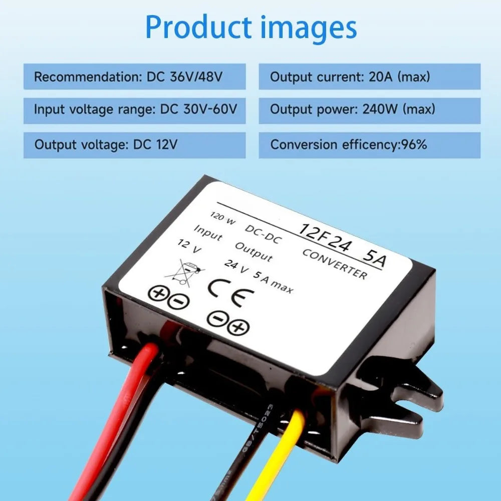 DC/DC 12V To 24V Converter 5A Step Up Converter Voltage Waterproof Power Supply Module Boost Transformer For Car Truck Vehicle Oasis Select