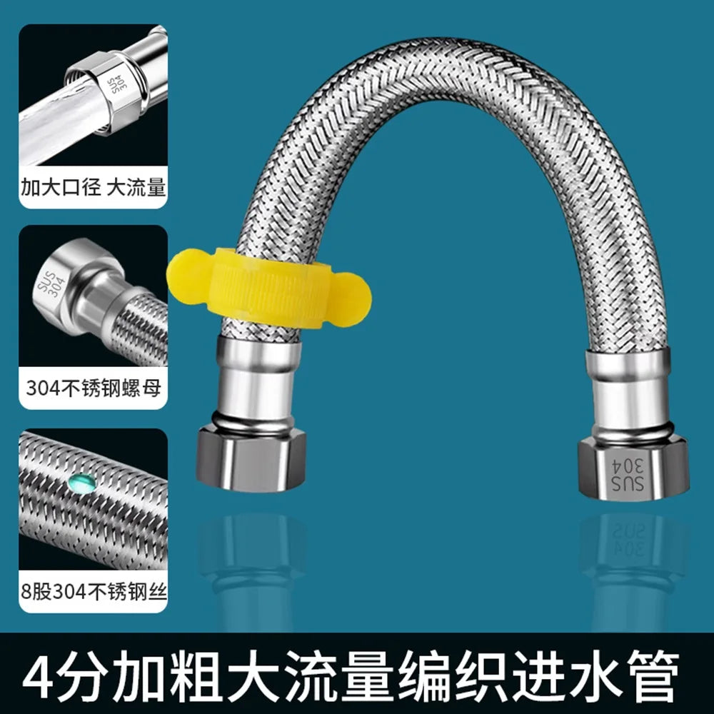G1/2"-G3/4" SUS304 Water Inlet Hose Faucet 20cm-200cm Hose Water Heater Pipe Toilet Connection Kitchen Bathroom Hose Tube Oasis Select G 1-2 Hose 150cm