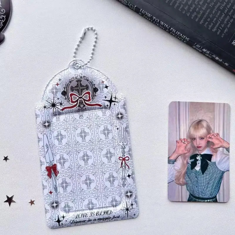 Idol Photo Card Holder Transparent Display Case for Star Chaser Campus Meal Card Storage Pendant Accessory Oasis Select A9