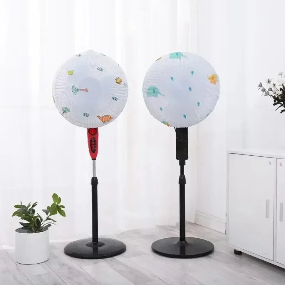Two Style Washable Fan Sleeve Waterproof Dustproof Protective Standing Round Electric Fan Cover for Pedestal Stand Fan Floor Oasis Select