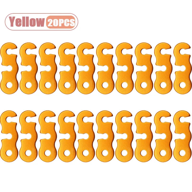Adjustable Tent Rope Tensioner Easy To Install for Outdoor Camping Hiking Backpacking and Adventure Perfect Camping Accessory Oasis Select Yellow-20PCS