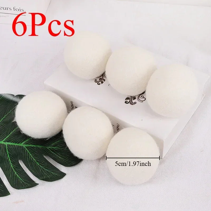 30-Pack Wool Dryer Balls Handmade Drying Balls Dryer Reusable Natural Fabric Softener Reduce Wrinkles and Decrease Drying Time Oasis Select 6pcs