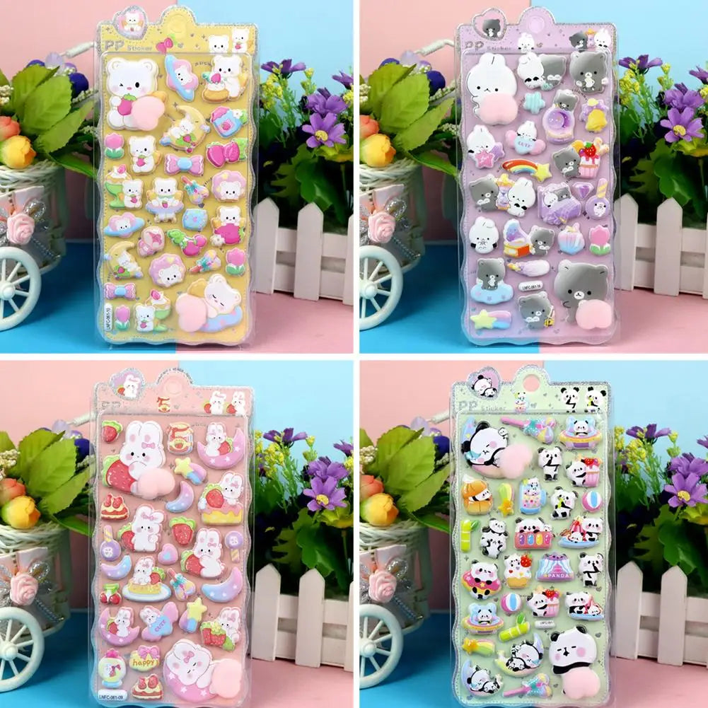 3D Cute Animal Butt Stickers, Stress Relief Puffy Squishy Sticker for DIY Scrapbook Guitar Phone Case Laptop Decal Oasis Select