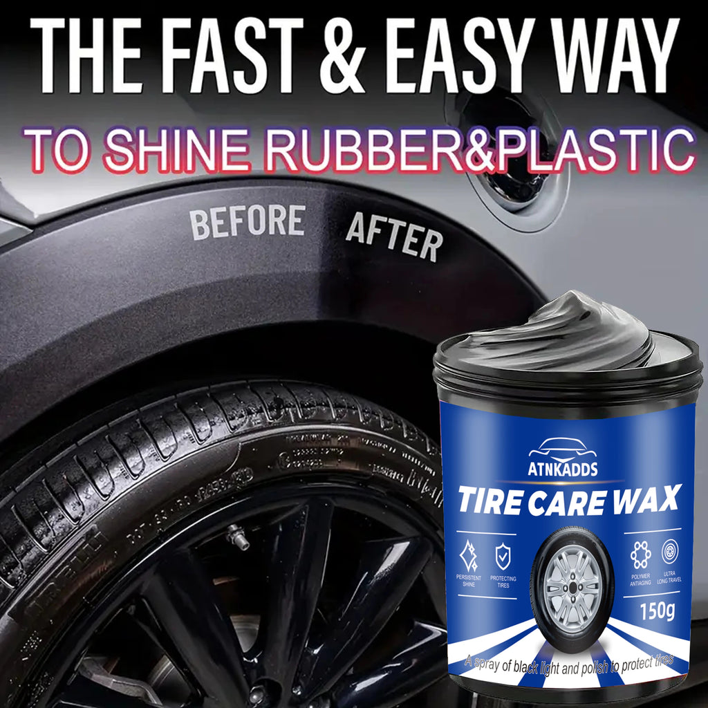 Black Tire Wax Polish 150ml – Rubber & Vinyl Restorer + Sponge