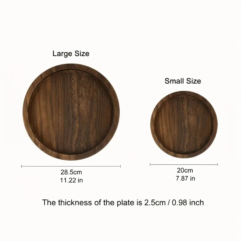 Rustic Round Wooden Serving Tray Decorative Ottoman Tray for Candles Vases & Table Centerpieces Home Decor Oasis Select