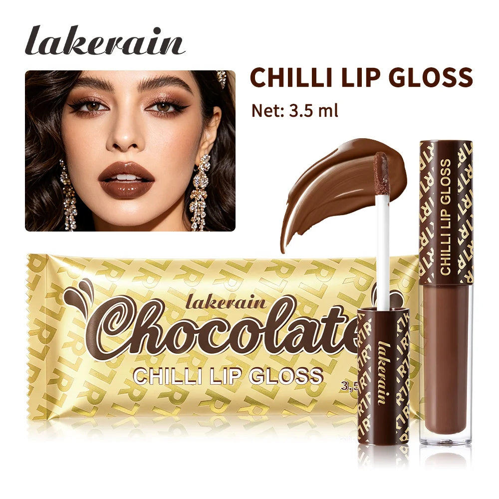 Chilli Lip Gloss Deep Hydration Natural Plumping Effect Glossy Finish Smooth Creamy Texture Chocolate Color Plumping Lip Gloss Oasis Select Chilli Lip Gloss