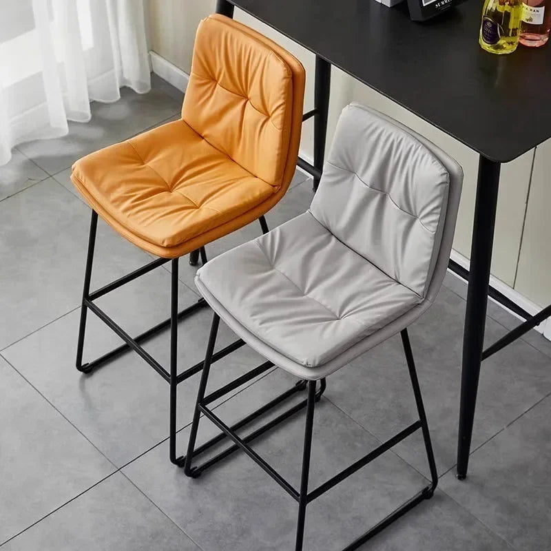 Nordic Light Luxury Soft Bag Bar Chair Restaurant Cafe Milk Tea Shop Homestay Wrought Iron High Chair Wine Bar Chair Bar Stool Oasis Select Default Title
