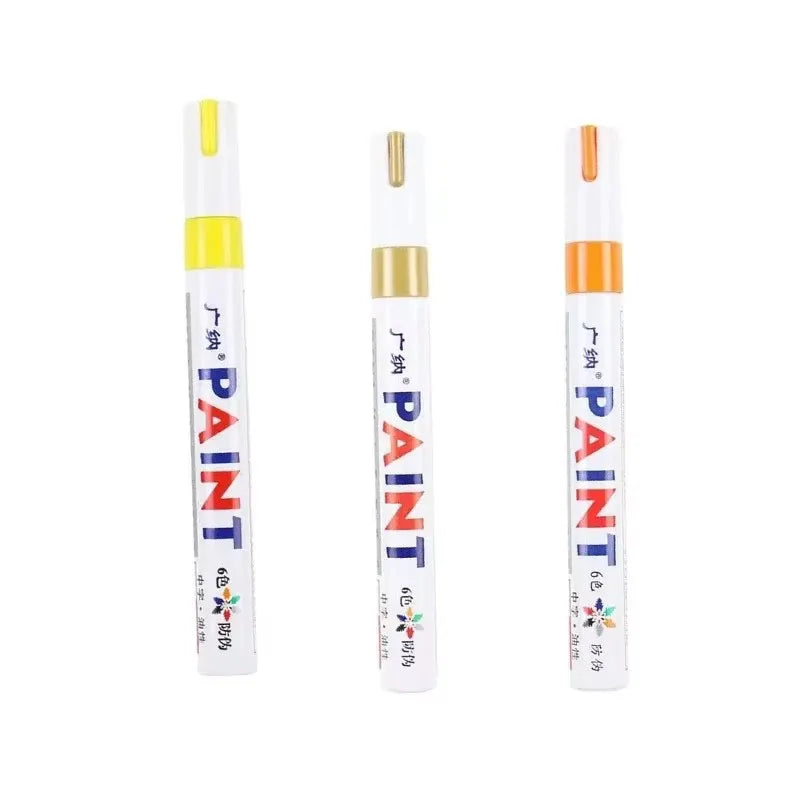1/3PCS Car Paint Pen Waterproof Car Wheel Tire Oily Painting Mark Pen Auto Rubber Tyre Tread CD Metal Permanent Paint Marker Oasis Select 3pcs Mix 10