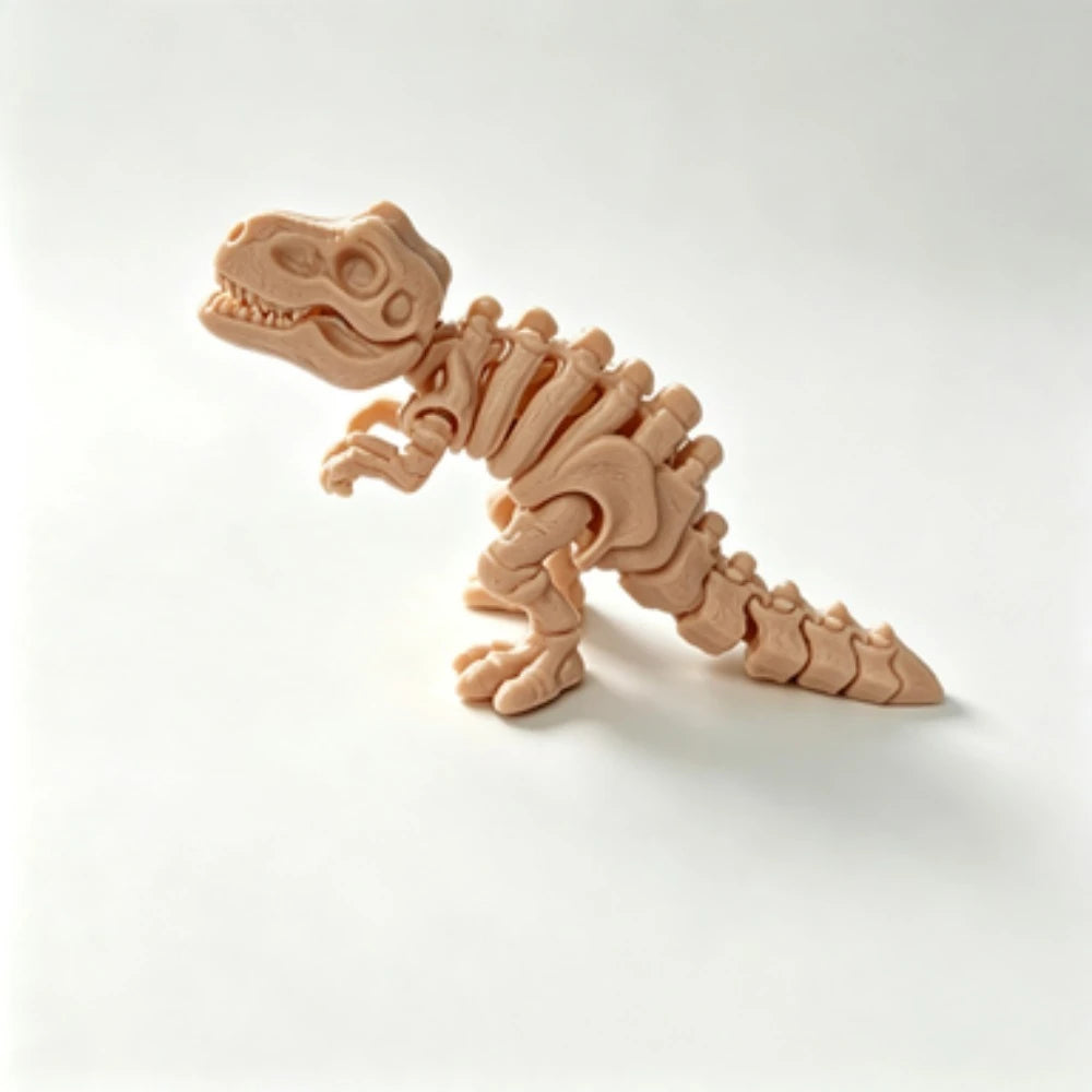3D Printed Articulated Triceratops Skeleton Figurine Movable Joint Dinosaur Bone Model Kids Educational Toy Desktop Decor Oasis Select skin color 15cm