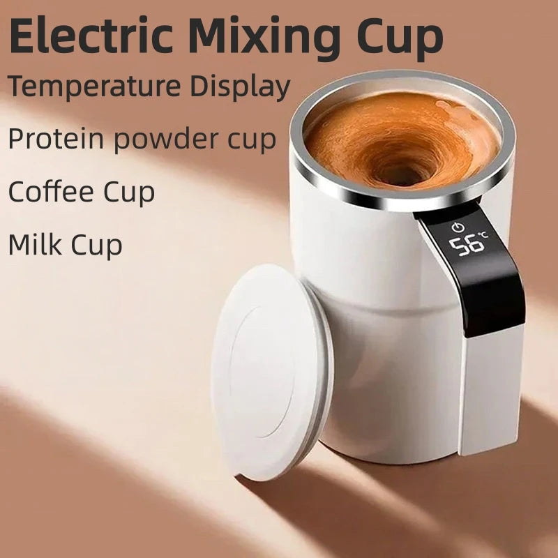 Electric Coffee Mug with LED Temperature Display - One-Touch Operation, Suitable for Mixing Coffee, Milk, Tea, Blended Drinks Oasis Select