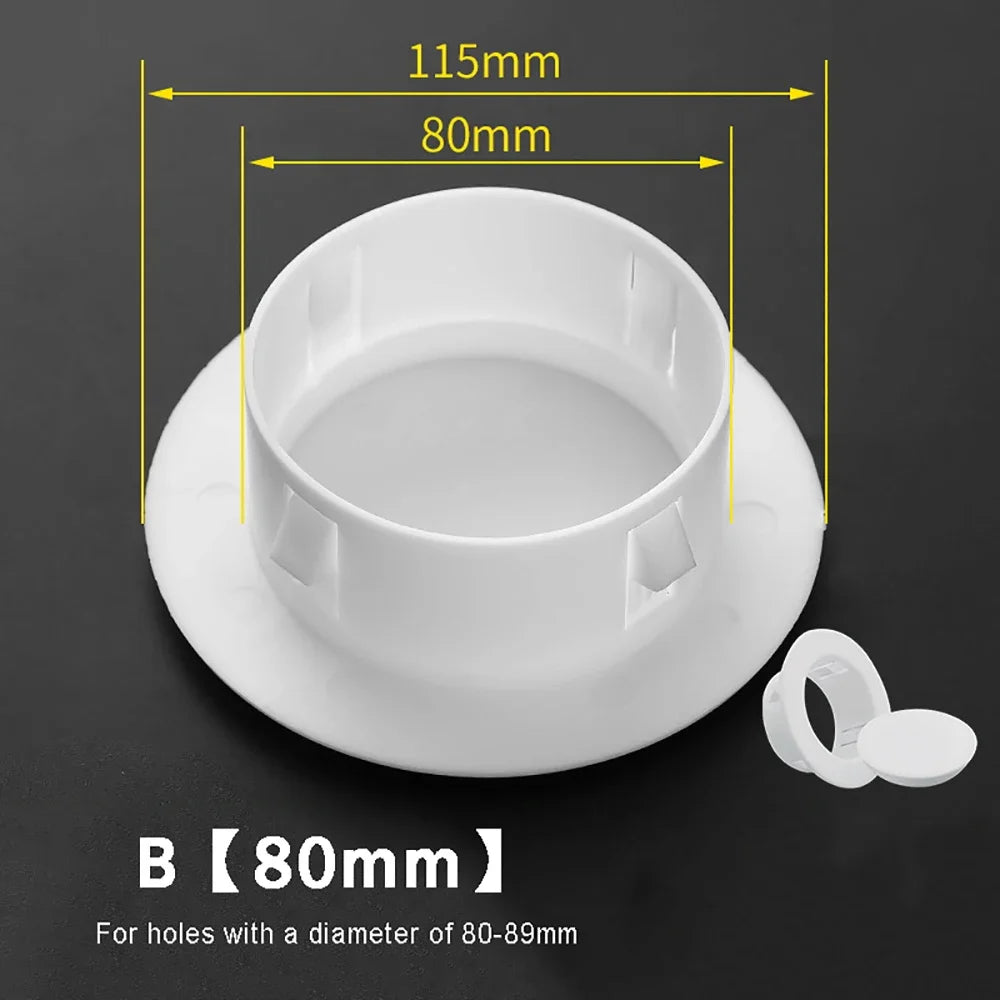 Separable Wall Hole Decorative Cover Protective Vents Decor Cap PP Plastic Plug 40 50 60 70 80 100mm Junction Box Outlet Cover Oasis Select B - 80mm 1pcs